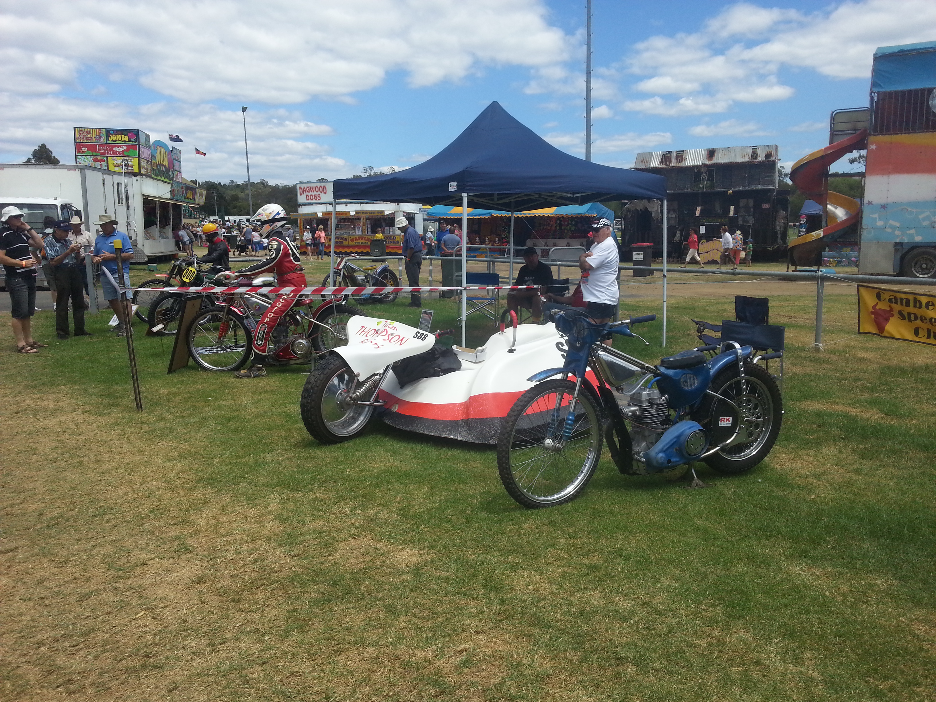 Our speedway sidecar at the 2014 Moruya Show